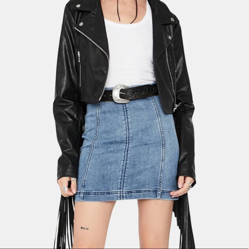 Free People Modern Femme Denim Mini Skirt